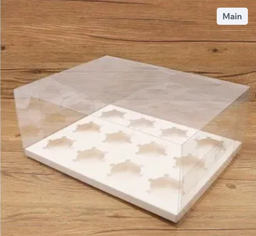 Clear Deluxe 12 hole cupcake boxes