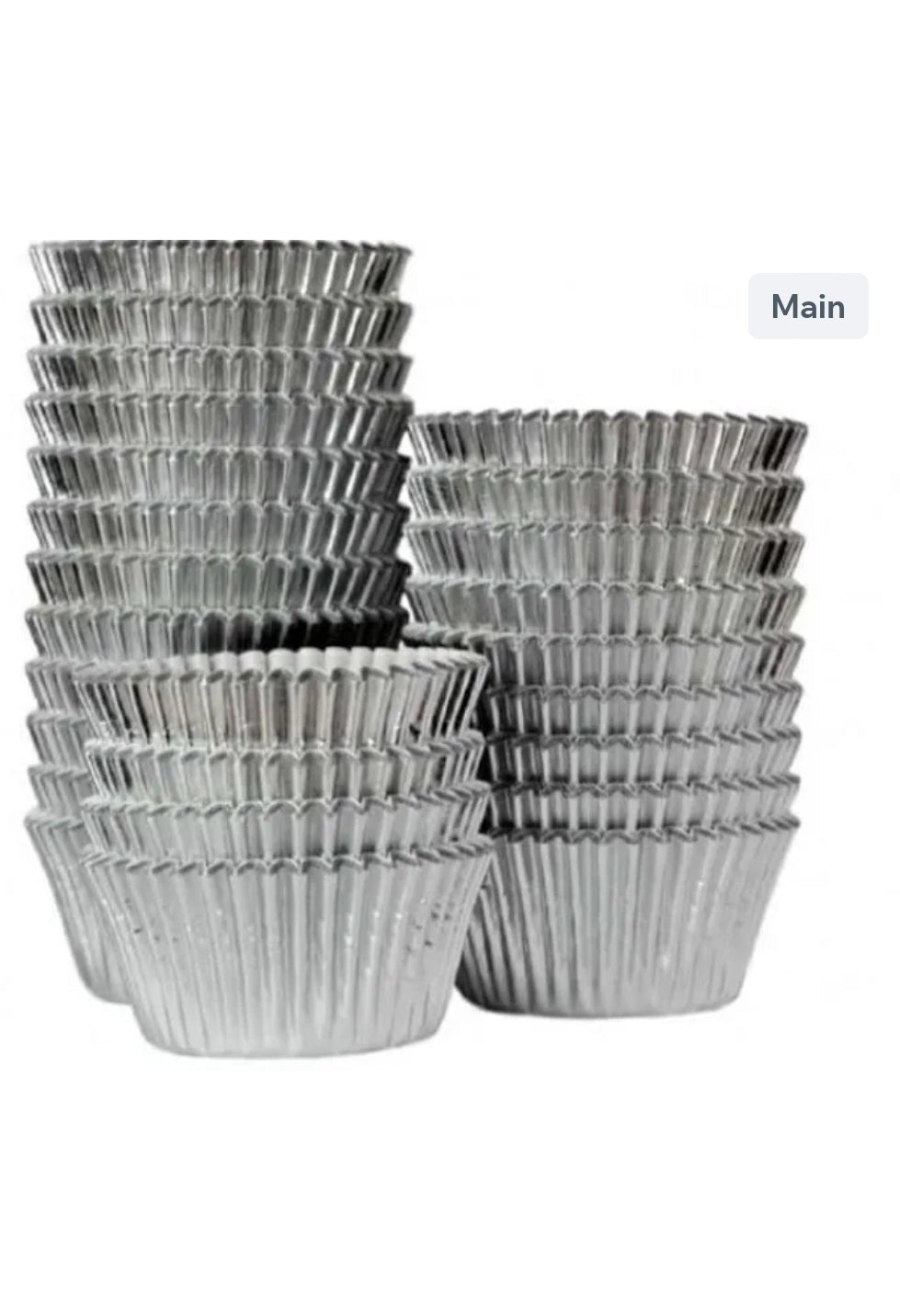 Silver foil cupcake cases x500